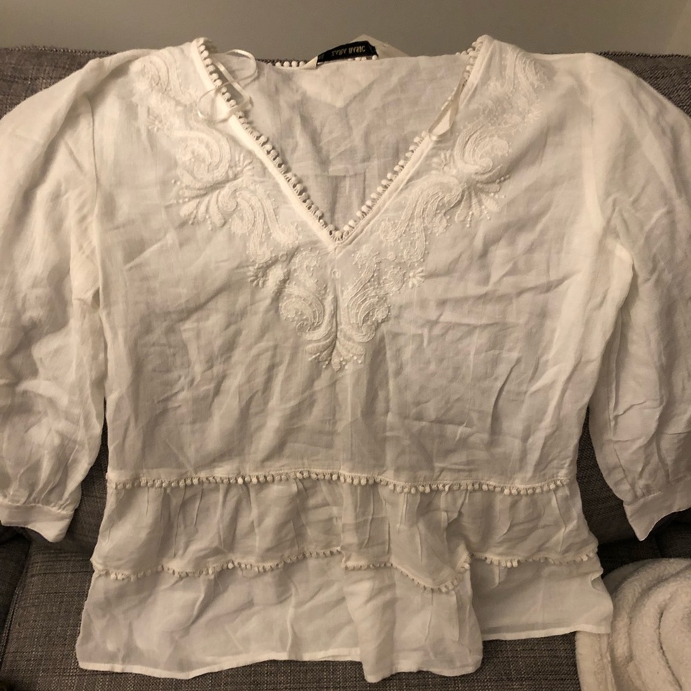 Zara white flowy too